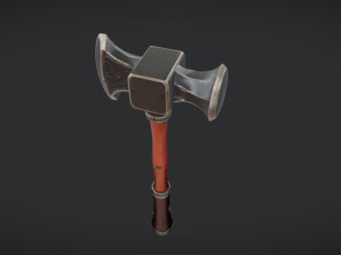 Medieval-style battle axe 3D Model
