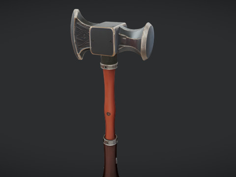 Medieval-style battle axe 3D Model