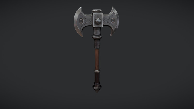 Ornate double-headed axe 3D Model .c4d .max .obj .3ds .fbx .stl .blend 