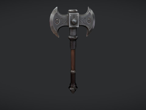 Ornate double-headed axe 3D Model