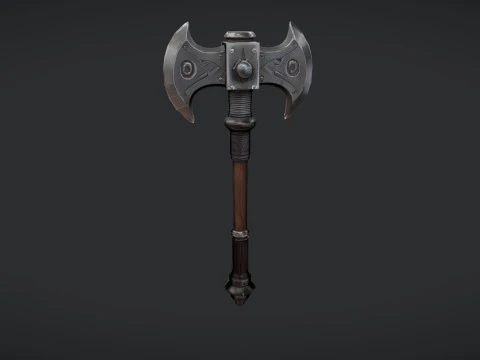 Süslü çift başlı balta 3D Model