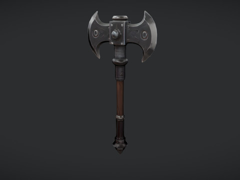 Ornate double-headed axe 3D Model