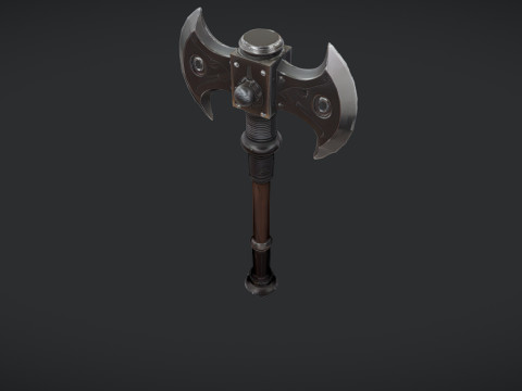 Ornate double-headed axe 3D Model