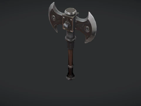 Ascia bipenne decorata Modello 3D