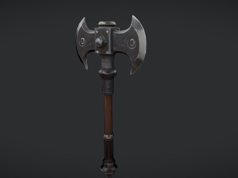 Ornate double-headed axe 3D Model