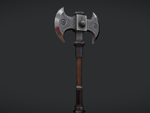 Ornate double-headed axe 3D Model
