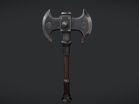 Ornate double-headed axe 3D Model