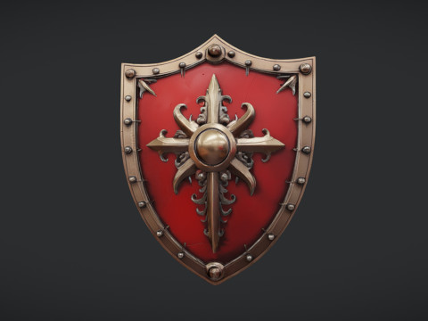 Ornate medieval shield 3D Model