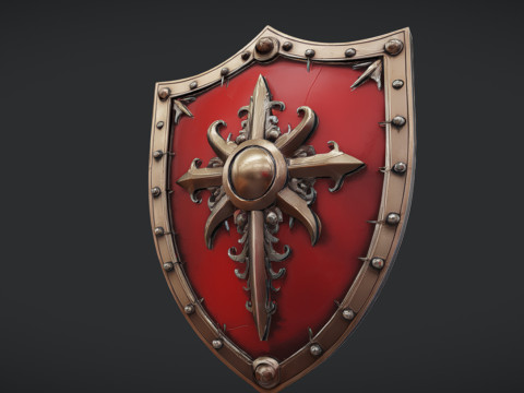 Ornate medieval shield 3D Model