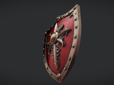 Ornate medieval shield 3D Model