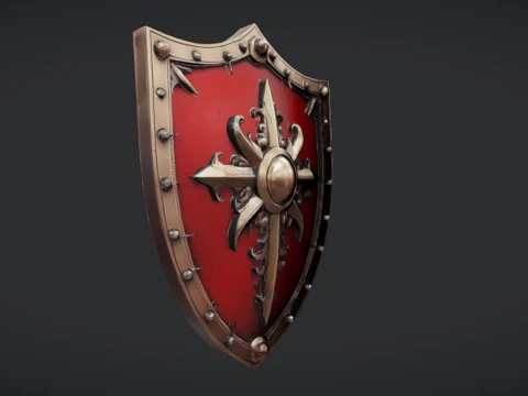 Ornate medieval shield 3D Model
