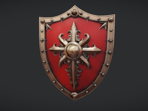 Ornate medieval shield 3D Model