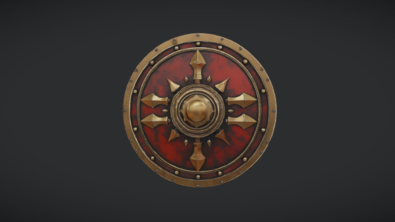 Ornate medieval shield 2 3D Model .c4d .max .obj .3ds .fbx .stl .blend 