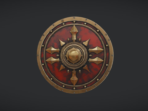 Ornate medieval shield 2 3D Model