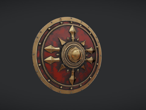 Ornate medieval shield 2 3D Model
