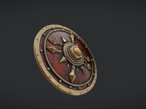 Ornate medieval shield 2 3D Model