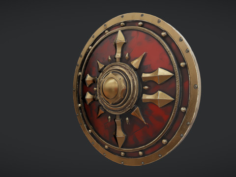 Ornate medieval shield 2 3D Model