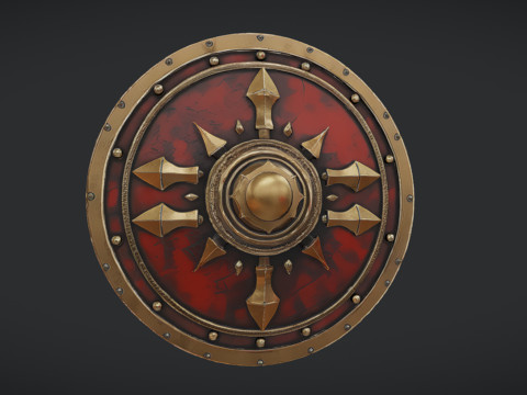 Ornate medieval shield 2 3D Model