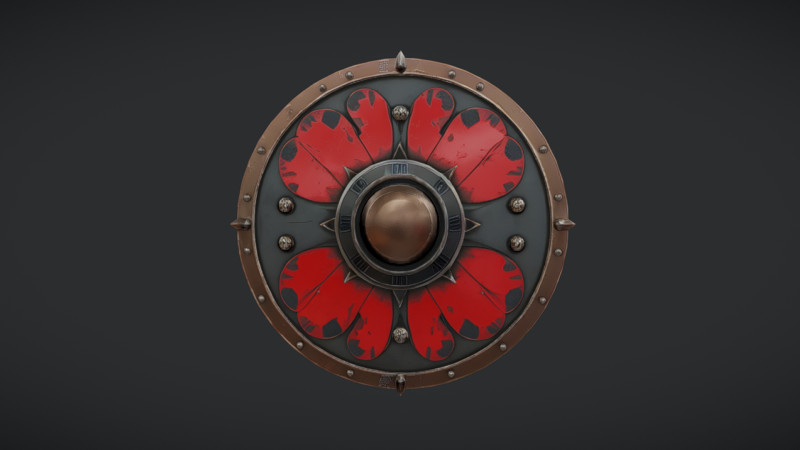 Round medieval shield Modelo 3D .c4d .max .obj .3ds .fbx .stl .blend 