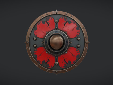 Round medieval shield 3D Model