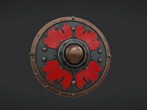 Round medieval shield 3D Model