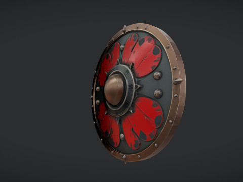 Round medieval shield Modelo 3D