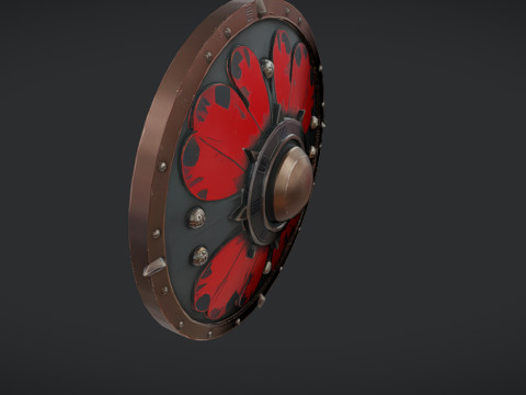 Round medieval shield Modelo 3D