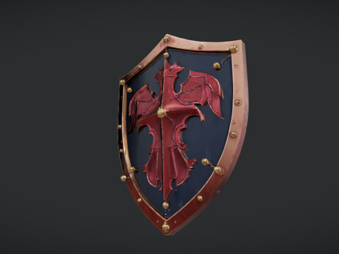 Shield with dragon emblem Modelo 3D