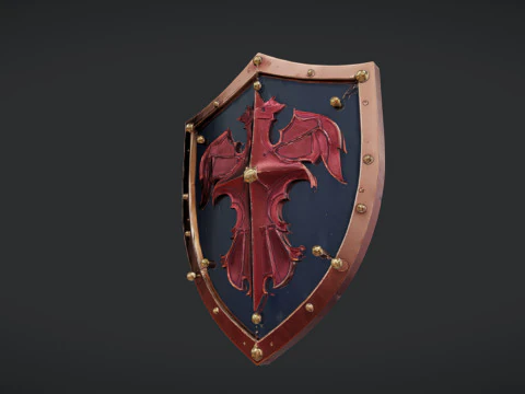 Shield with dragon emblem 3D Model