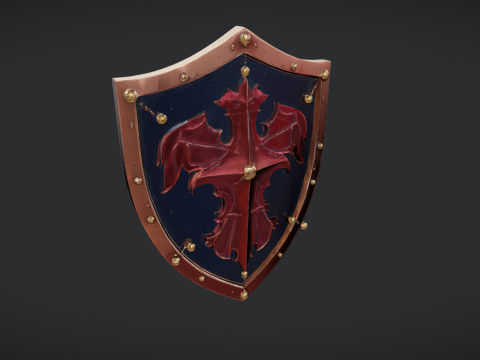 Shield with dragon emblem Modelo 3D