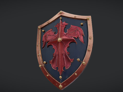 Shield with dragon emblem Modelo 3D