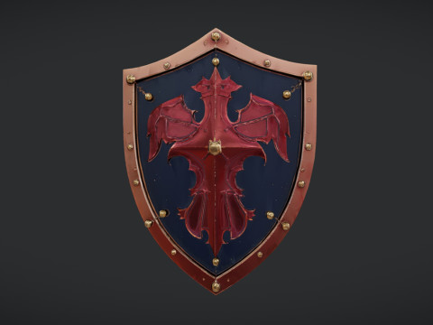 Shield with dragon emblem Modelo 3D