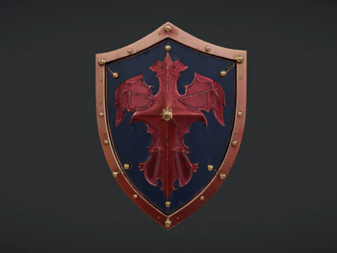 Shield with dragon emblem 3D Model