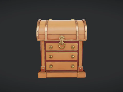 Ahşap hazine sandığı 3D Model