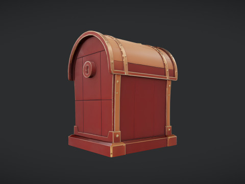 Wooden treasure chest 3D Model
