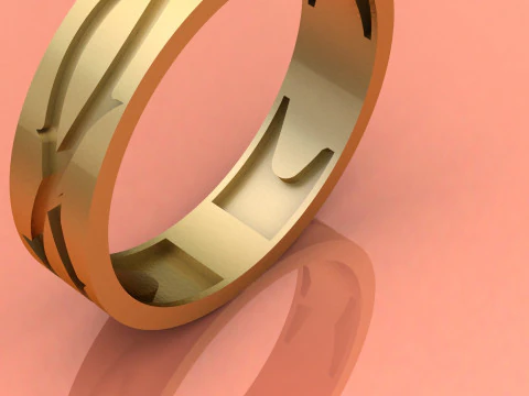 An&eacute;is dele e dela combinando com an&eacute;is Modelo 3D