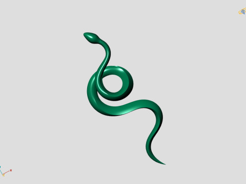Golden snake jewelry set ring pendant and earrings - 3D printable 3D 模型