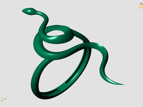 Golden snake jewelry set ring pendant and earrings - 3D printable 3D 模型