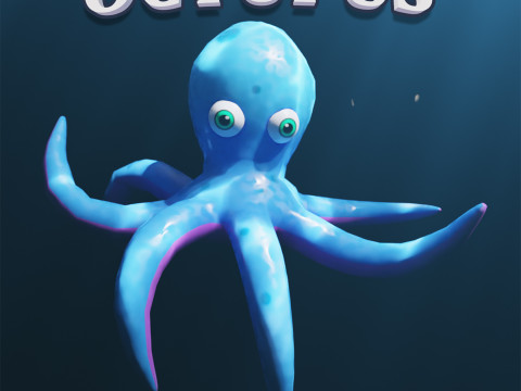 Stylized Low Poly Rigged Octopus Game Character 3D Model