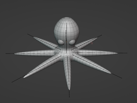 Stylized Low Poly Rigged Octopus Game Character Model 3D