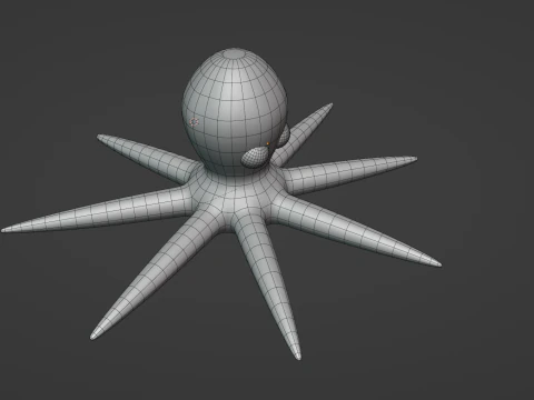 Stylized Low Poly Rigged Octopus Game Character 3D Model