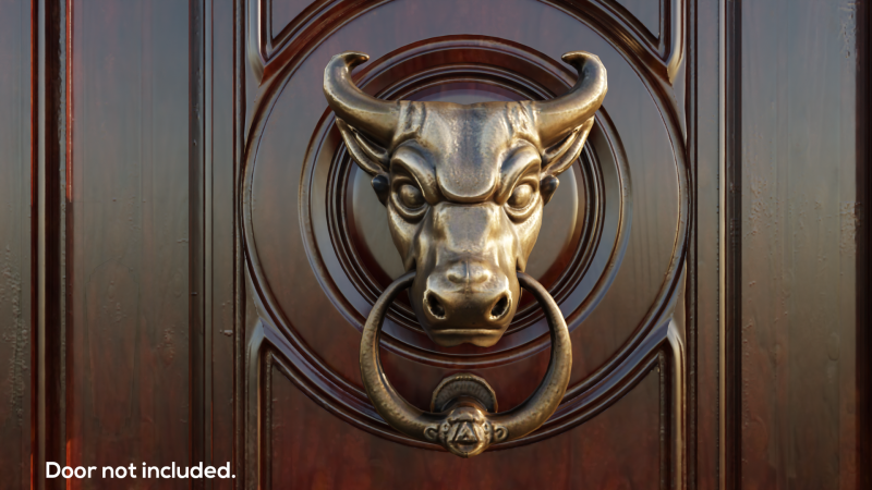 Bull Head Door Knocker Low Poly Ready For Game Low-poly 3D Model .c4d .max .obj .3ds .fbx .stl .blend