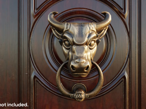 Bull Head Door Knocker Low Poly Ready For Game Low-poly 3D मॉडल