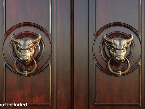 Bull Head Door Knocker Low Poly Ready For Game Low-poly 3D Model
