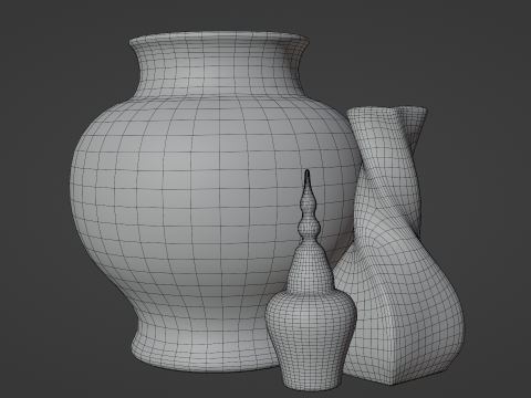 Ceramic Vase Traditional Turkish and Chinese Tiles Low-poly 3D मॉडल