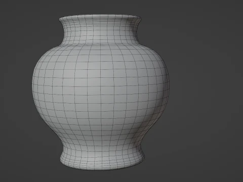 Vaso in ceramica Piastrelle tradizionali turche e cinesi a basso numero di poligoni Modello 3D