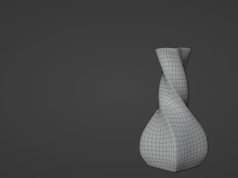 Vaso in ceramica Piastrelle tradizionali turche e cinesi a basso numero di poligoni Modello 3D