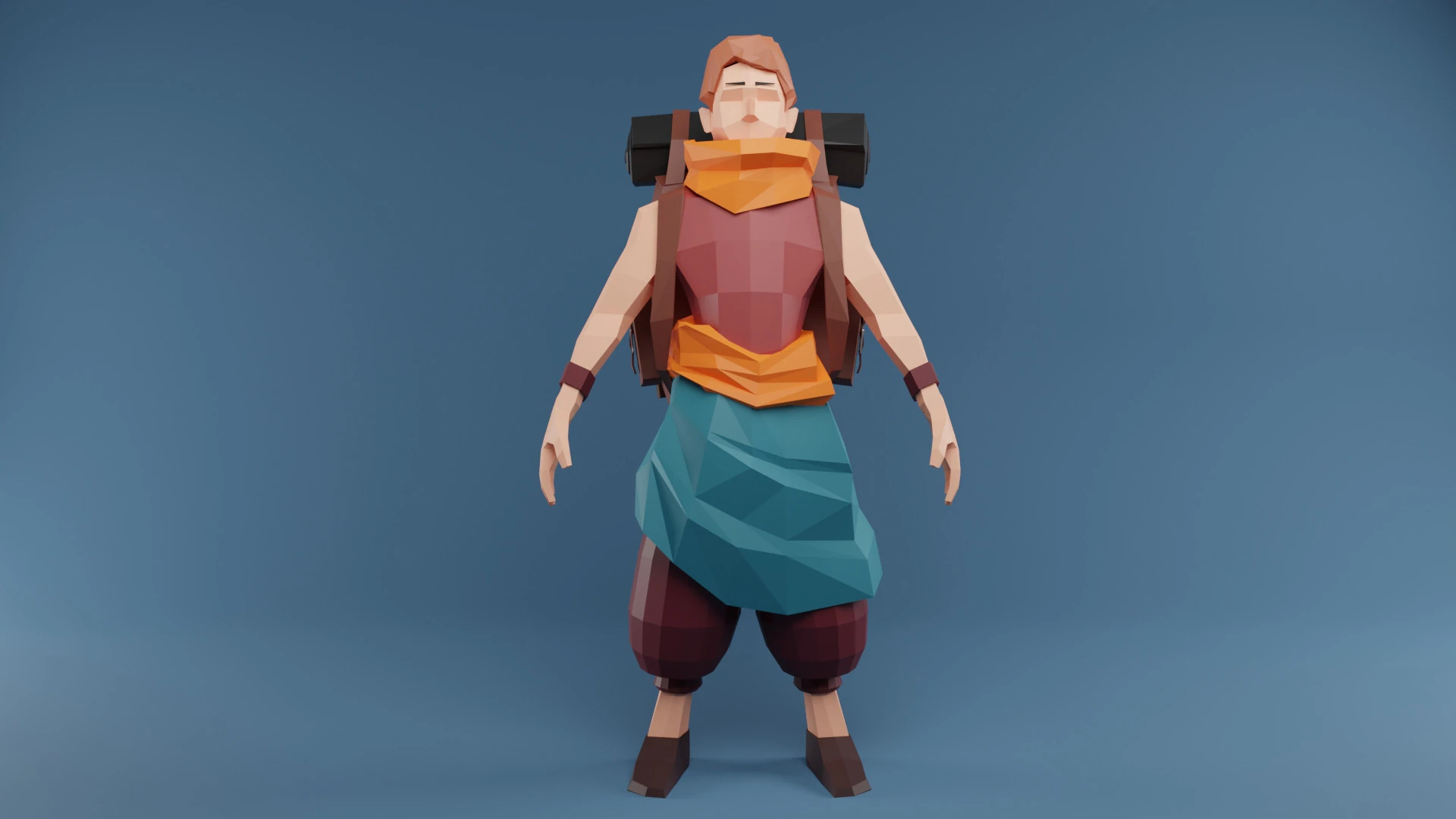 Low Poly Stylized Game Character Low-poly 3D Model .c4d .max .obj .3ds .fbx .stl .blend 
