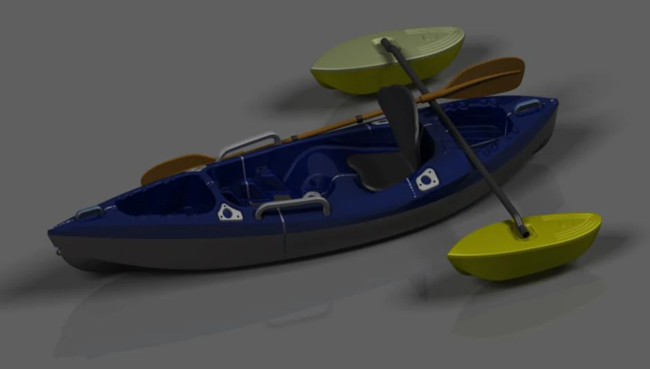 Modern Kayak Design - 3D CAD Model Ready for Production 3D Model .c4d .max .obj .3ds .fbx .stl .blend 