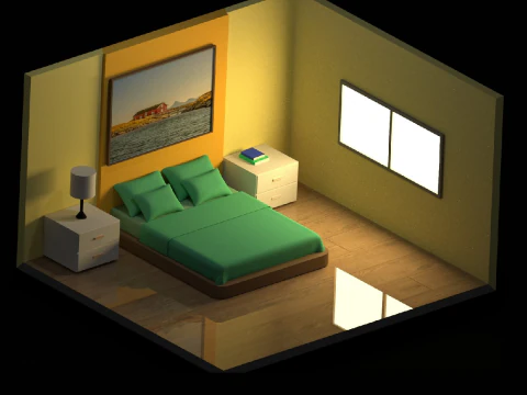 Pack with 6 separate isometric environments 3D Model
